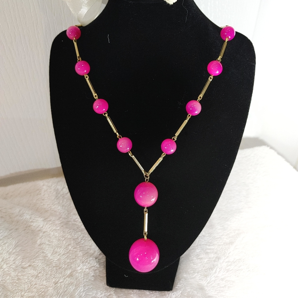 Vintage Hot Pink Necklace